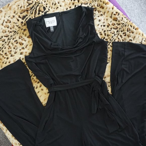 RSVP cowl neck sleeveless luxe knit jumpsuit NWOT - Picture 6 of 7